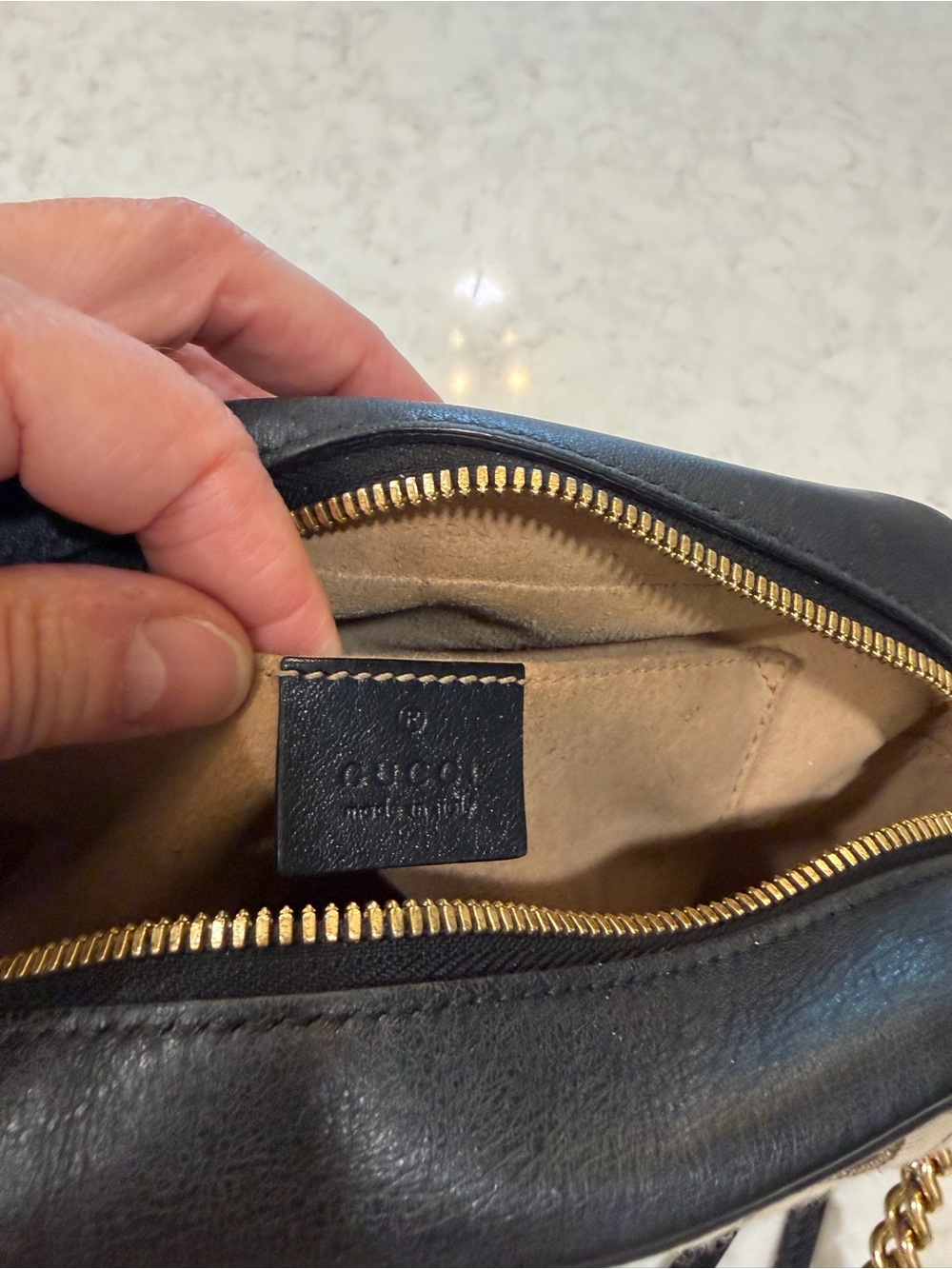 Gucci Beige Brown GG Supreme Crossbody Bag with Gold Hardware - Picture 9 of 11